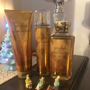 Bath and Body Works GINGHAM HEART OF GOLD Set